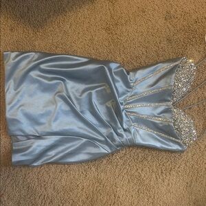 Elegant Silver Strapless Dress